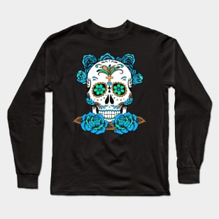 Dia De Los Muertos, Sugar Skull Design Long Sleeve T-Shirt